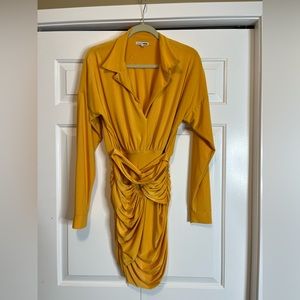Mustard Fashion Nova fitted dress size M